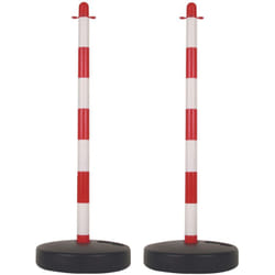 Perel - Poteau en plastique pour chaîne de signalisation - rouge/blanc - 2 pcs