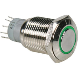 Velleman R1600G commutateur électrique Bouton-poussoir Vert, Nickel