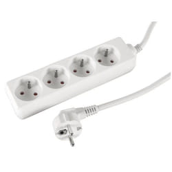 Perel EB4N multiprise 1,5 m 4 sortie(s) CA Intérieure Blanc