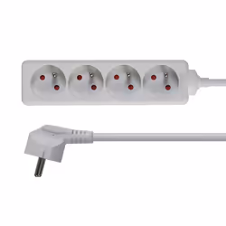 Perel EB4N multiprise 1,5 m 4 sortie(s) CA Intérieure Blanc