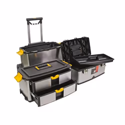 Perel OTBA4 boite à outils Noir, Acier inoxydable, Jaune