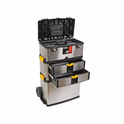 Perel OTBA4 boite à outils Noir, Acier inoxydable, Jaune