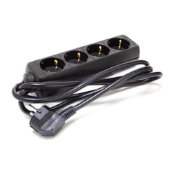 Perel EB4BL-G multiprise 1,5 m 4 sortie(s) CA Intérieure Noir