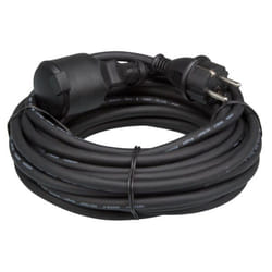 Perel EC10R15 câble électrique Noir 10 m Prise d'alimentation type E+F Prise d'alimentation type E