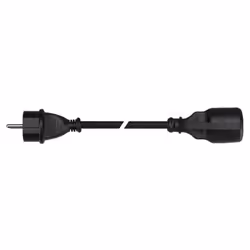 Perel EC10R15 câble électrique Noir 10 m Prise d'alimentation type E+F Prise d'alimentation type E