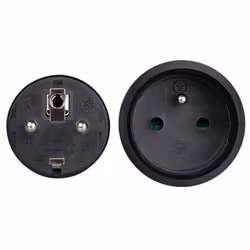 Perel EC10R15 câble électrique Noir 10 m Prise d'alimentation type E+F Prise d'alimentation type E