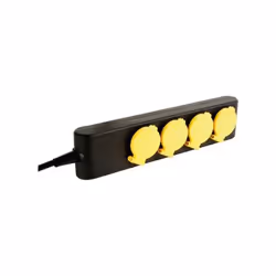 Perel TOOL117, 1,5 m, Type E, IP44, Noir, Jaune, 4 sortie(s) CA, 3500 W