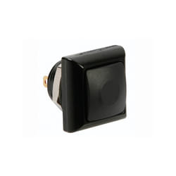 Poussoir métallique carré avec capuchon noir - 1P spst off-(on) switches R1397