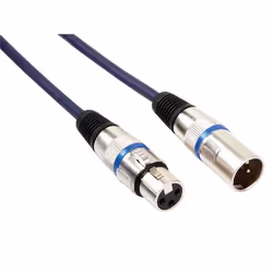 HQ Power Professional DMX 2.5m, XLR (3-pin), Mâle, XLR (3-pin), Femelle, 2,5 m, Noir