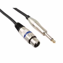 HQ Power PAC111, XLR (3-pin), Mâle, 6,35 mm, Femelle, 6 m, Noir