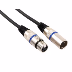 HQ Power XLR M/F, 6m, XLR (3-pin), Mâle, XLR (3-pin), Femelle, 6 m, Noir
