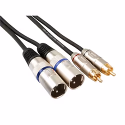 HQ Power PAC150, XLR (3-pin), Mâle, 2 x RCA, Mâle, 1 m, Noir