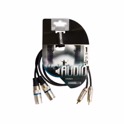 HQ Power PAC150 câble audio 1 m XLR (3-pin) 2 x RCA Noir