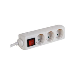 Perel - bloc multiprises, 3 prises + interrupteur, 3 x 1.5 MM² velleman EB3S-G