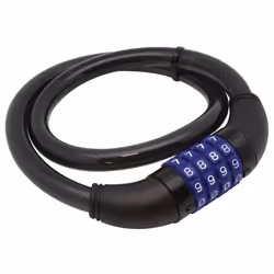 Perel SLKB04N, Antivol, Noir, Bleu, Acier, Plastique, Combinaison à 4 chiffres, 650 mm