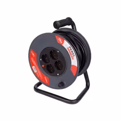 Perel ECR25N2-G, 25 m, Intérieure, Type F, Type EF (CEE 7/7), IP20, Noir, Gris clair