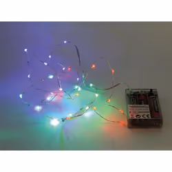 Velleman XML19RGB, Guirlande lumineuse décorative, Transparent, 20 lampe(s), LED, Batterie, Alcaline
