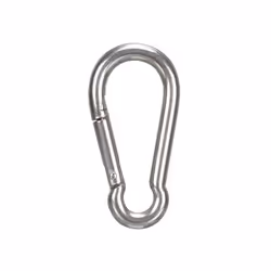 Perel GSSA2, Doigt droit, Mousqueton sans verrou, Poire/HMS, Acier inoxydable, Acier inoxydable, 80 mm