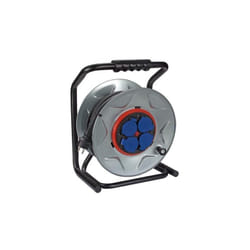 Perel Enrouleur de câble néoprène et système anti-torsion 40m 4 prises
