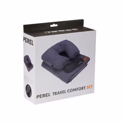 Perel ACCS3 oreiller de voyage Gonflable Noir, Gris