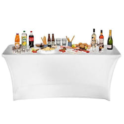 Perel Nappe de table rectangulaire extensible Blanc