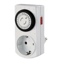 Perel - Mini minuteur 24H, analogique, 230 v, 16 a, 3680 w, terre allemande, type f, blanc