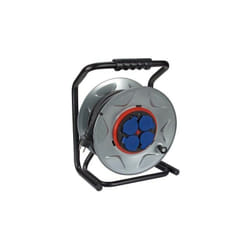 Perel - enrouleur professionnel avec systeme anti-rotation - cable en neoprene - 40 m - 3G2.5 - 4 prises ECR40NP25A-G RI14714