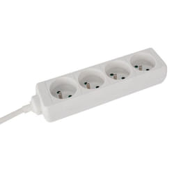 Perel EB4WN-5 multiprise 5 m 4 sortie(s) CA Intérieure Blanc