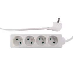 Perel EB4WN-5 multiprise 5 m 4 sortie(s) CA Intérieure Blanc