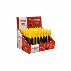 Augmentez les ventes de votre magasin avec ce présentoir de comptoir Toolland. Jeu de tournevis de 48 pièces avec manche en p ...