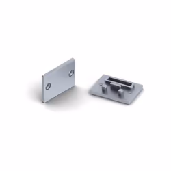 CAPUCHON EN ALUMINIUM POUR DIFFUSEUR PPMA POUR RUBAN LED ALU-EPOXY - SANS TROU DE CÂBLE - ARGENT