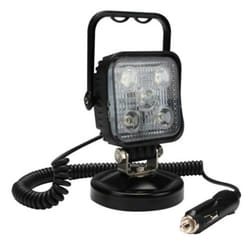 Perel - Projecteur led, 15 w, 800 lm, 7500°K, blanc neutre, avec base magnétique et prise allume-cigare, aluminium, noir