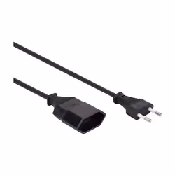 longueur: 1.8 m • couleur: noir • câble: H03VVH2-F 2G0.75mm² • tension: 250 VCA • courant: 2.5 A • nombre de broches: 2 broch ...