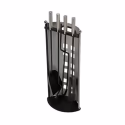 Perel Outils de cheminée, 4 accessoires, gris/argent Un feu de cheminée scintillant apporte confort et chaleur, surtout penda ...