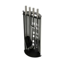 Perel - Outils de cheminée, 4 accessoires, gris/argent