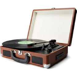 Platine Valise Tourne Disque - Velleman - Entièrement Manuel - Encodage USB - Marron