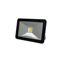 Projecteur led, 10 w, 1000 lm, 4000°K, blanc neutre, pour intérieur et extérieur, support de montage ajustable, aluminium, noir - Perel