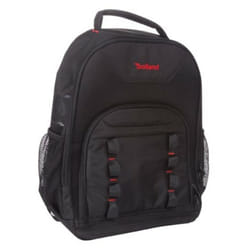 Toolland Sac à dos pour outils, polyester, 4 compartiments, porte-outils amovible, pieds en plastique, noir/rouge, 38 x 50 x 20 cm