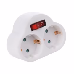 Perel EB2SWN-G, Intérieure, Type F, Type E, IP20, Blanc, 2 sortie(s) CA