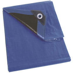 Perel - Bâche, bâche imperméable, bache de protection extérieur, hivernage, très résistante, 32 œillets, angles renforcés, rectangulaire, bleu/noir,