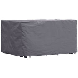 Perel - Housse de protection pour salon de jardin, housse hivernage salon, bâche, housse extérieure mobilier de jardin, gris, rectangulaire, 185 cm x