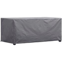 Perel Housse de protection pour table max. 140 cm, housse hivernage salon, bâche, housse extérieure mobilier de jardin, gris, rectangulaire, 145 x