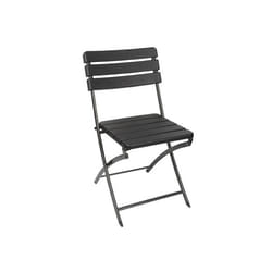 Perel FP165W chaise d'extérieur Dîner Siège rigide Dossier rigide Polyéthylène haute densité (HDPE), Acier Noir