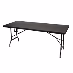 Perel FP180W, Noir, Polyéthylène haute densité (HDPE), Acier, Forme rectangulaire, 4 pieds, Pieds en H, 750 mm
