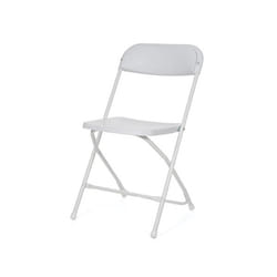 Perel FP166N chaise d'extérieur Dîner Siège rigide Dossier rigide Plastique, Acier Blanc