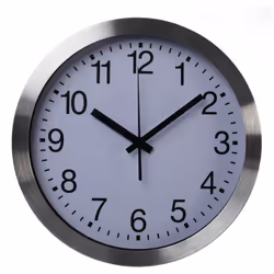 Perel Horloge murale ronde, horloge de cuisine salon bureau chambre, pendule murale, horloge cuisine, quartz moderne, DCF, ch ...
