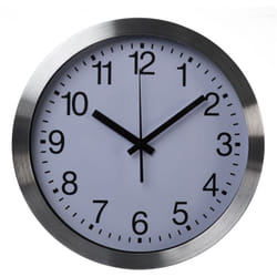 Perel - Horloge murale ronde, horloge de cuisine salon bureau chambre, pendule murale, horloge cuisine, quartz moderne, dcf, chiffres noirs,