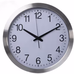 Perel Horloge murale ronde, horloge de cuisine salon bureau chambre, pendule murale, horloge cuisine, quartz moderne, DCF, ch ...