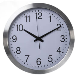 Perel - Horloge murale ronde, horloge de cuisine salon bureau chambre, pendule murale, horloge cuisine, quartz moderne, dcf, chiffres noirs,