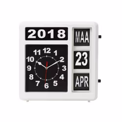 Velleman WC106, Mur, Horloge mécanique, Rectangle, Noir, Blanc, Batterie, AA